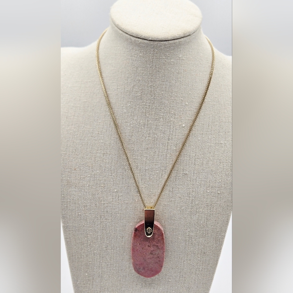 KENDRA SCOTT Irnez Pink Rhodonite  Pendant Gold Plated